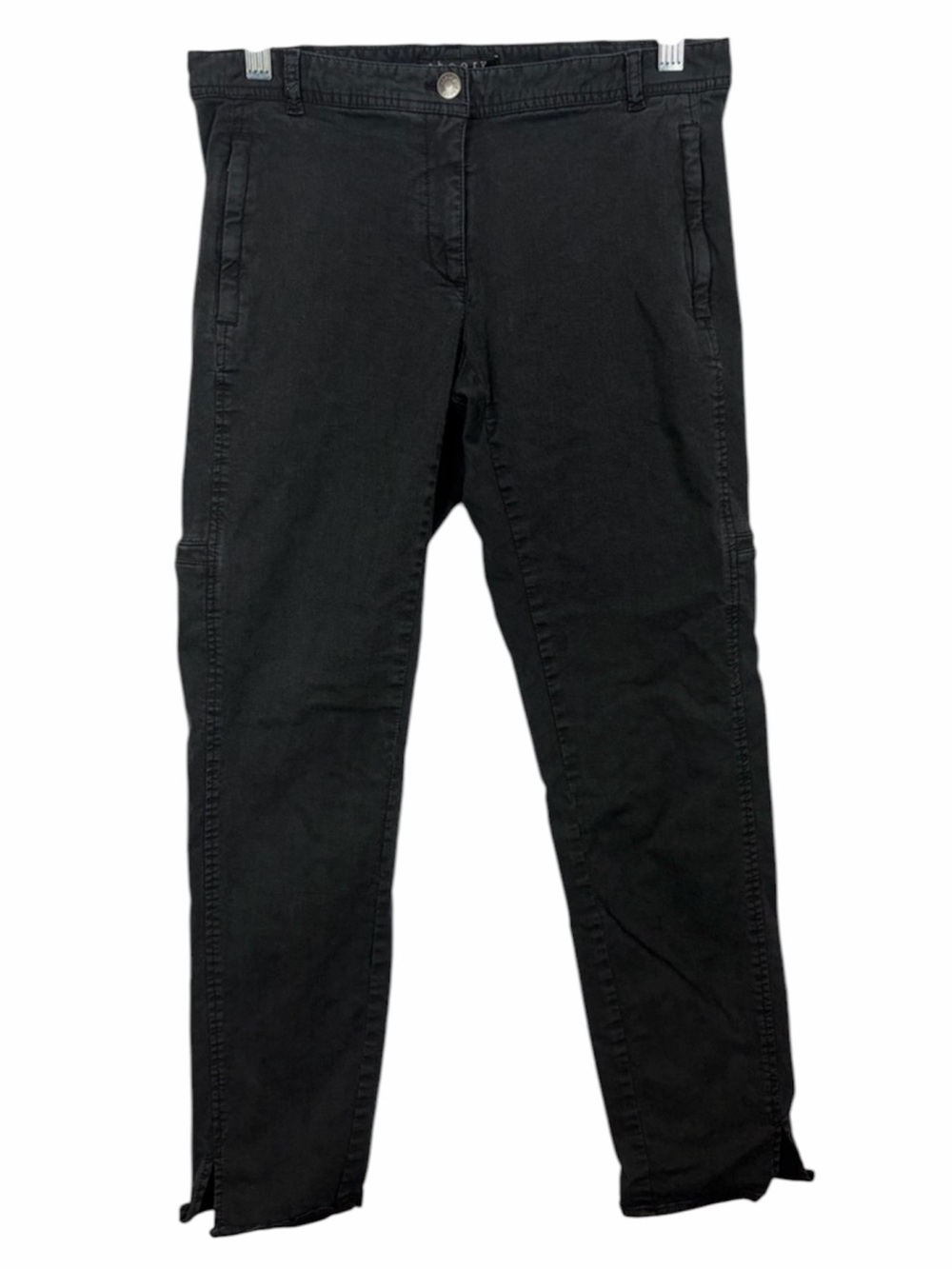 Theory Black Cropped Utility Cargo Pants Size 2